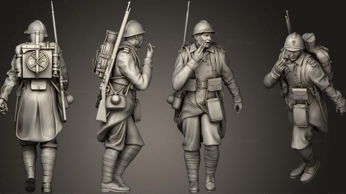 Military figurines (French soldier 18 3, STKW_0329) 3D models for cnc